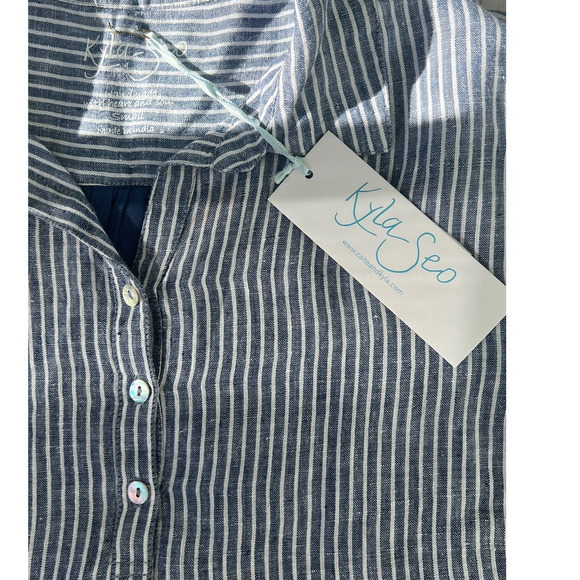 NWT Anthropology Kyla Seo Linen Cotton Embroidered Shirt Sz Small - Picture 8 of 11